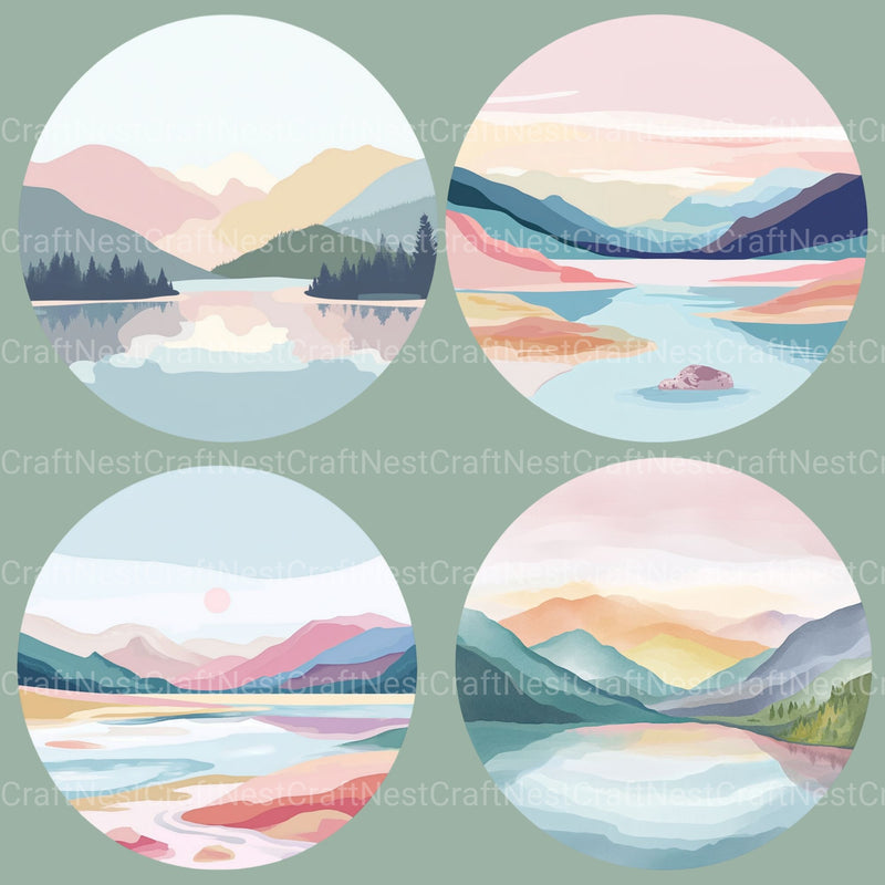 Landscape Abstract Clipart Bundle - CraftNest - Digital Crafting and Art
