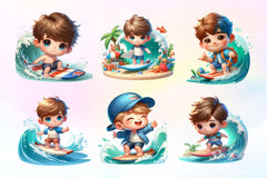 Surfing Boy Clipart Bundle 2 - CraftNest - Digital Crafting and Art