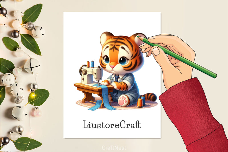Cute Tailor Animals Clipart Bundle 2 - CraftNest - Digital Crafting and Art