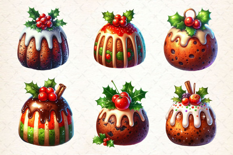 Christmas Pudding Clipart Bundle - CraftNest - Digital Crafting and Art