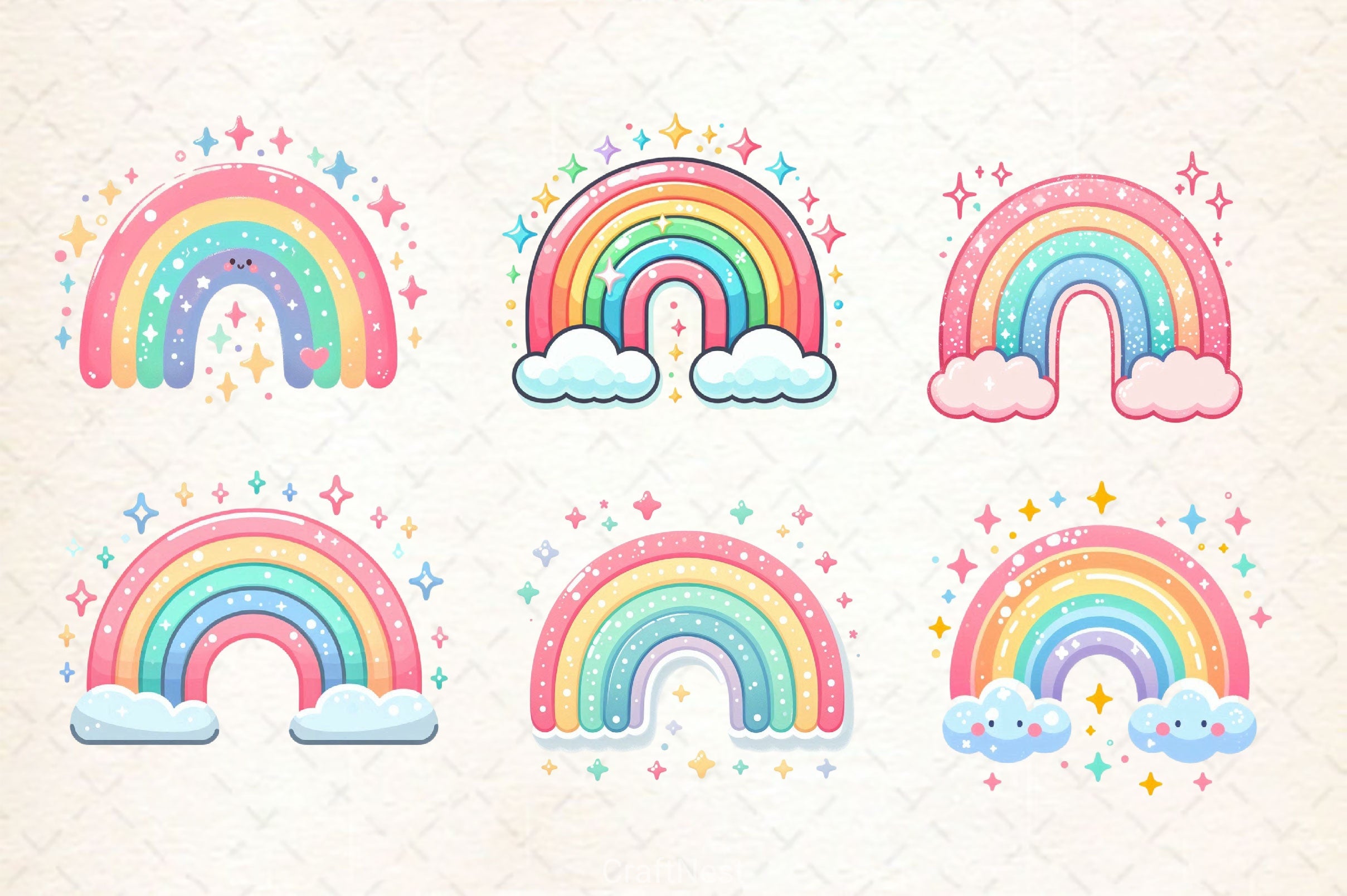 Rainbow Clipart Bundle 1 - CraftNest - Digital Crafting and Art