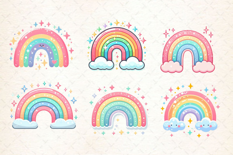 Rainbow Clipart Bundle 1 - CraftNest - Digital Crafting and Art