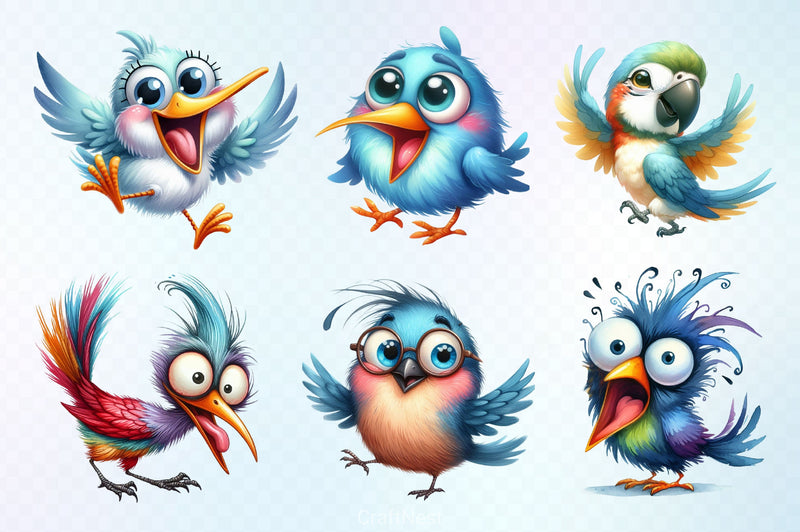 Funny Bird Clipart Bundle 4 - CraftNest - Digital Crafting and Art