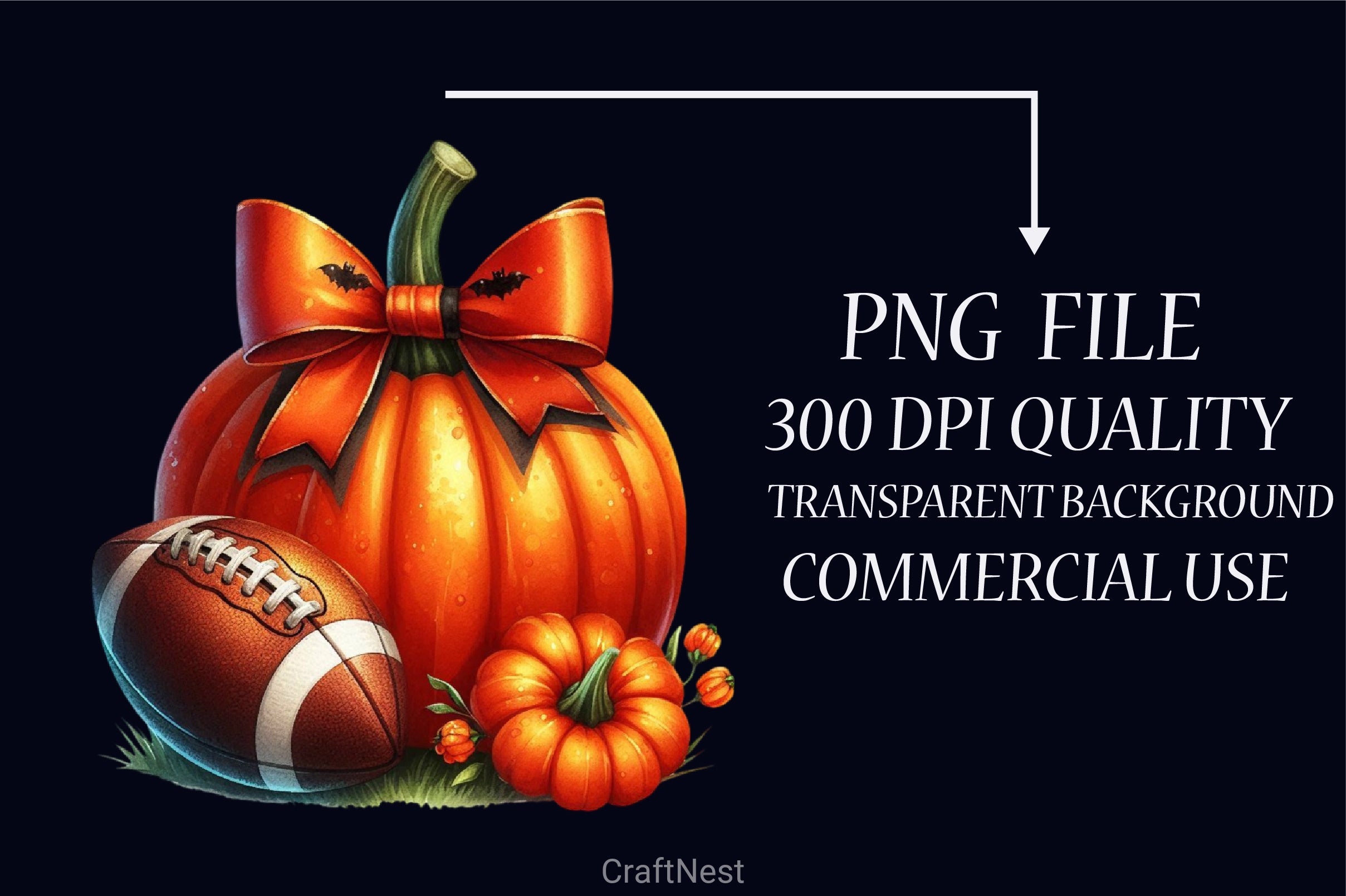 Halloween Football Pumpkin Clipart Bundle - CraftNest - Digital Crafting and Art
