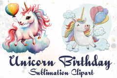 Unicorn Birthday Clipart Bundle - CraftNest - Digital Crafting and Art