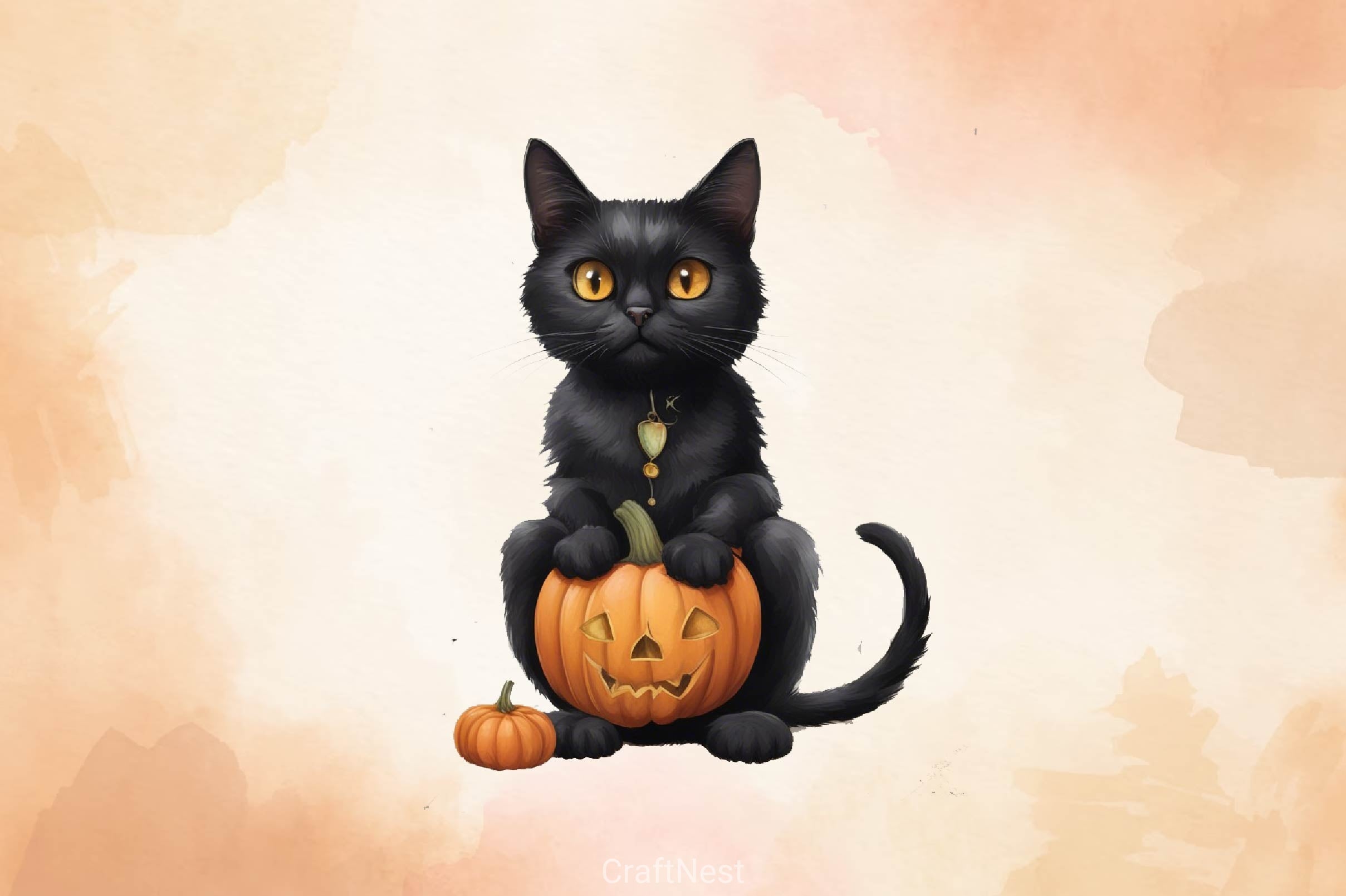 Halloween Black Cat Clipart Bundle 8 - CraftNest - Digital Crafting and Art