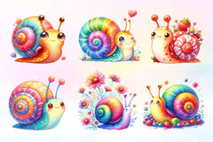 Cute Snail Clipart Bundle - CraftNest - Digital Crafting and Art