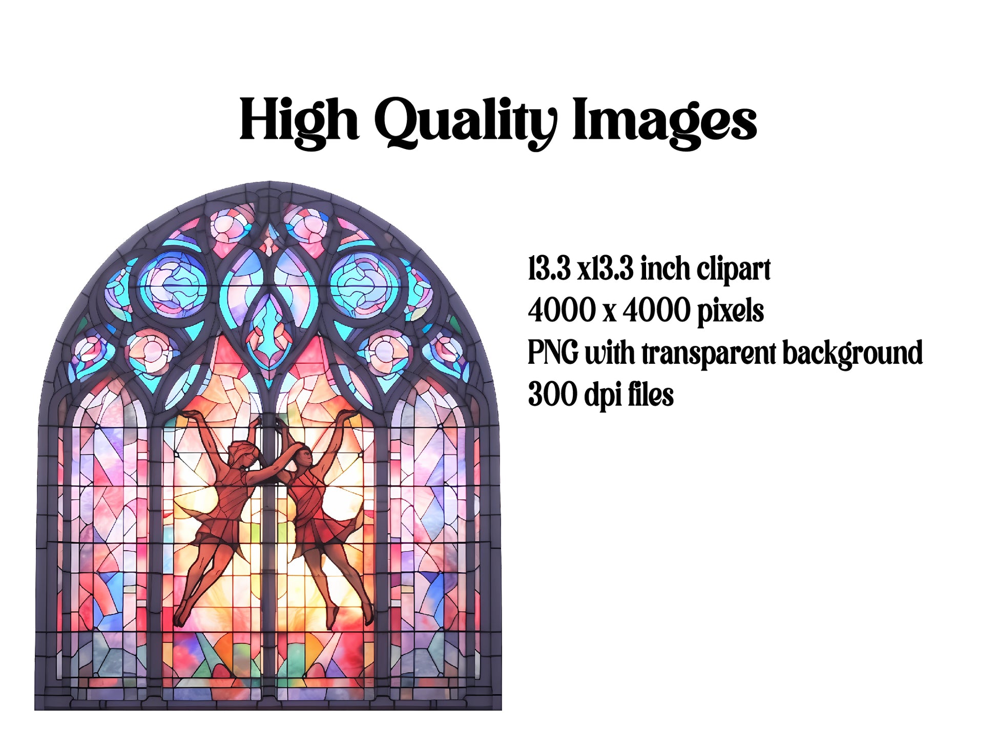 Stained Glass Ballet Dancers Clipart - CraftNest