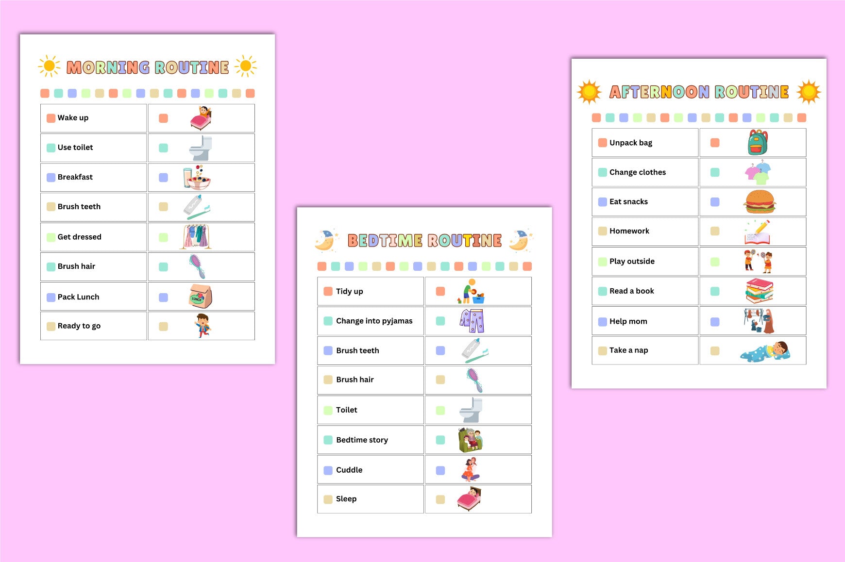 Kids Routine Chart Planner