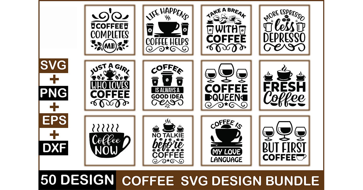Coffee SVG Bundle 7 - CraftNest - Digital Crafting and Art