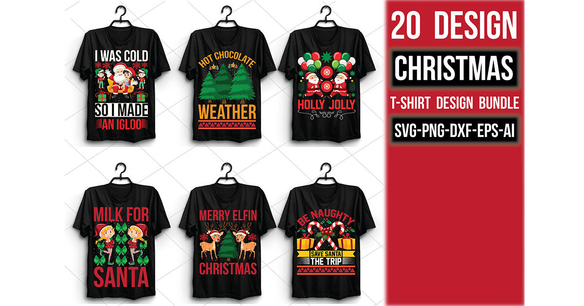 Christmas T Shirt Bundle 21 - CraftNest - Digital Crafting and Art