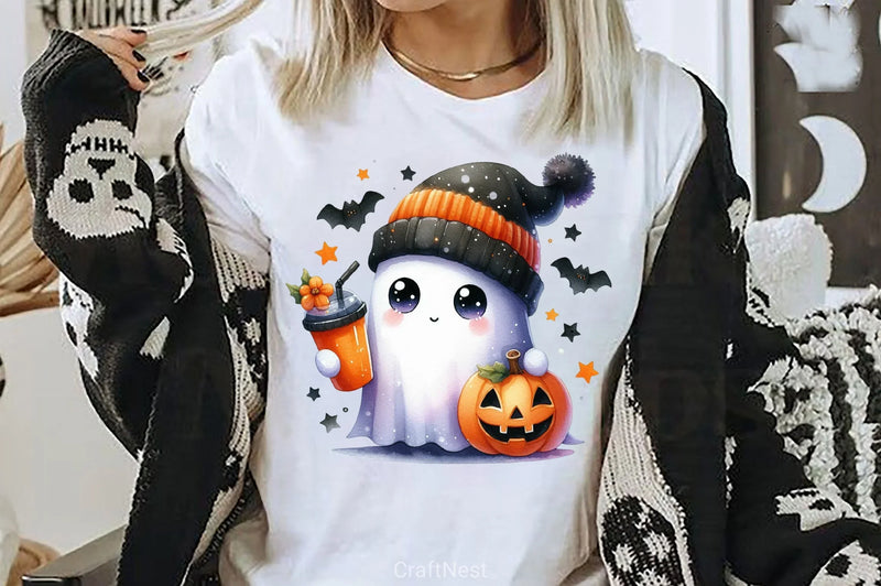 Cute Ghost Cute Halloween Clipart Bundle 13 - CraftNest - Digital Crafting and Art