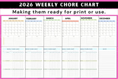 Weekly Chore Chart Template - CraftNest - Digital Crafting and Art