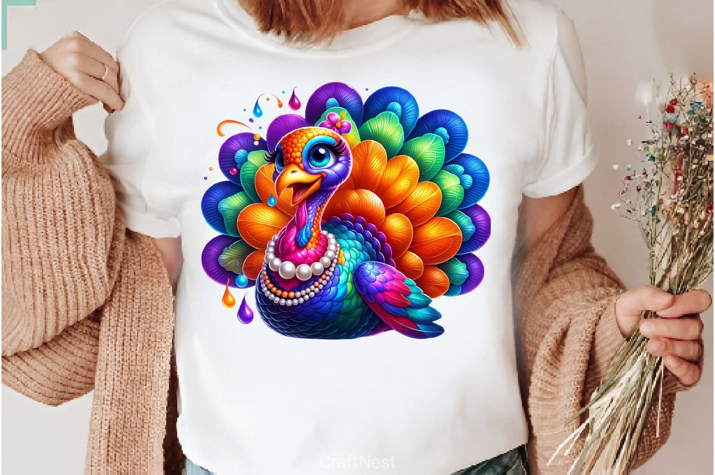 Funny Colorful Coquette Turkey Clipart Bundle 1 - CraftNest - Digital Crafting and Art