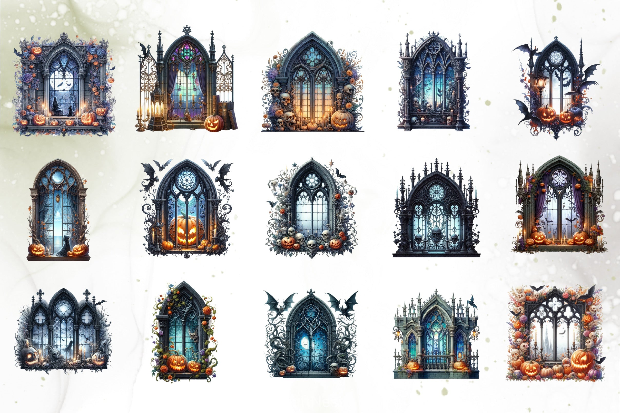 Halloween Window Clipart Bundle - CraftNest - Digital Crafting and Art