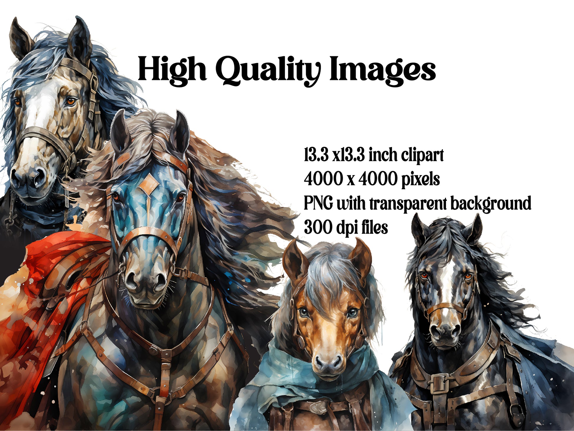 Heroic Horses Clipart - CraftNest