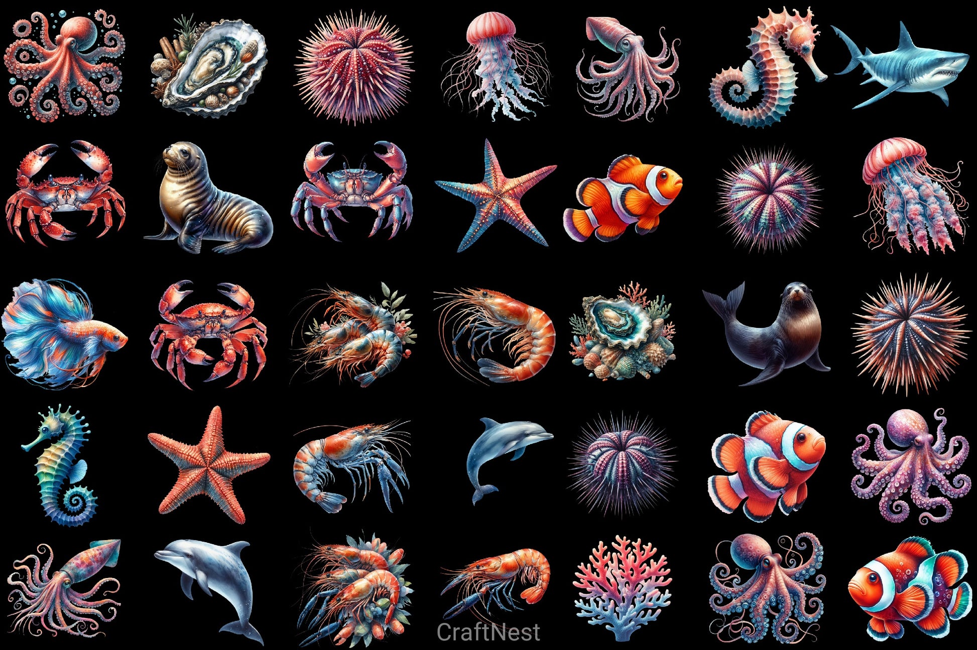 Sea Animals Clipart Bundle - CraftNest - Digital Crafting and Art