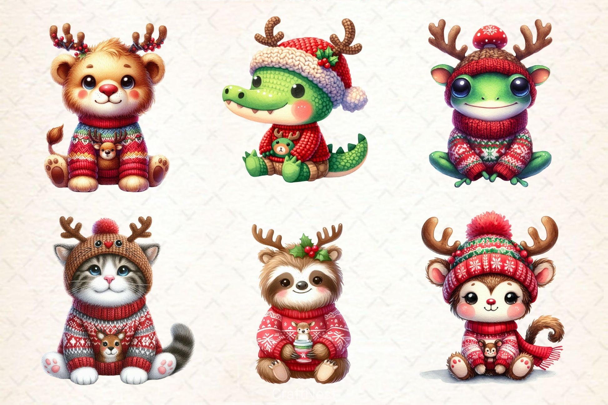 Christmas Animal Clipart Bundle 4 - CraftNest - Digital Crafting and Art