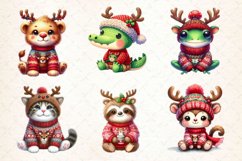 Christmas Animal Clipart Bundle 4 - CraftNest - Digital Crafting and Art