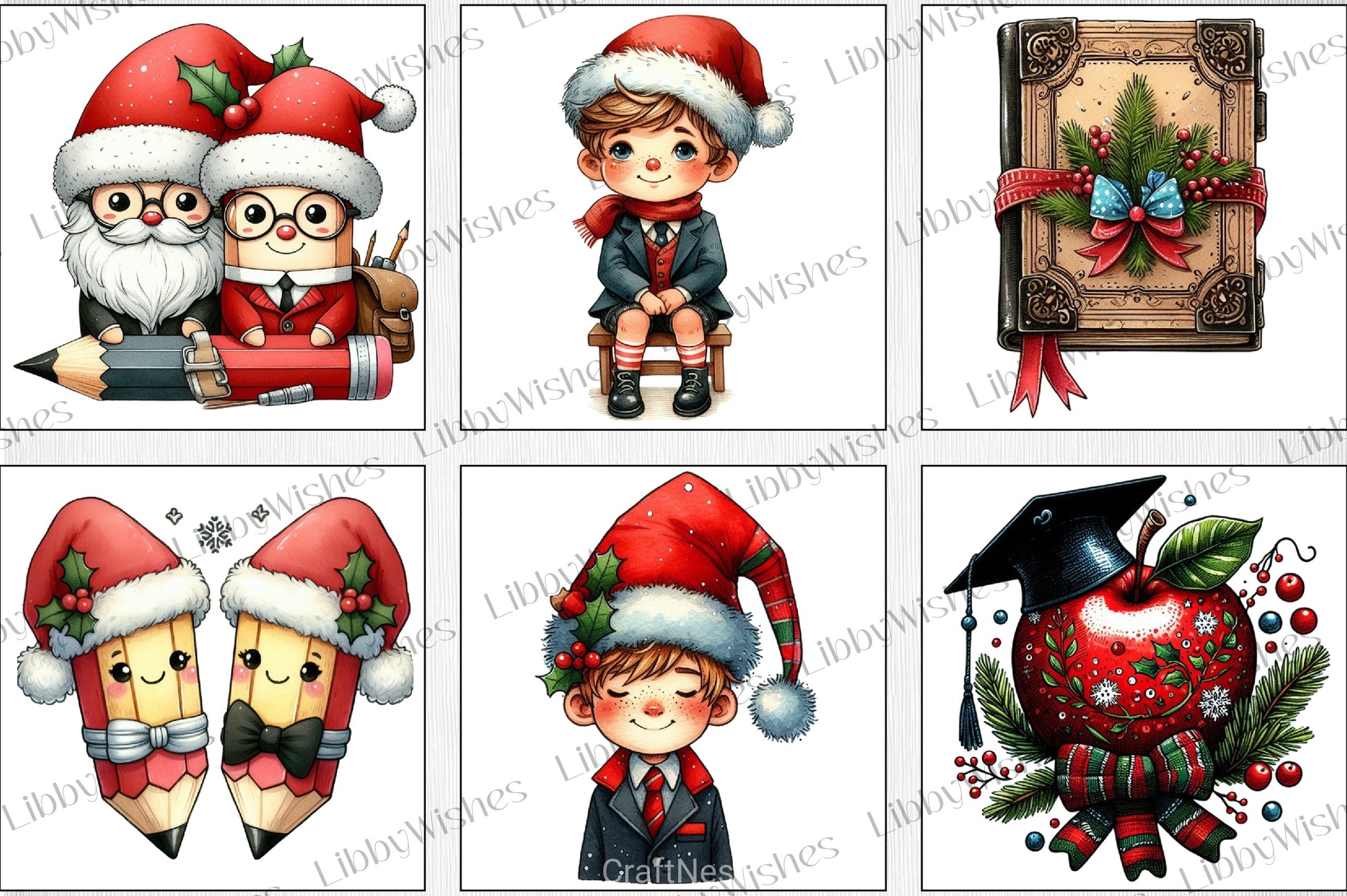 Christmas Teacher Clipart Bundle - CraftNest - Digital Crafting and Art