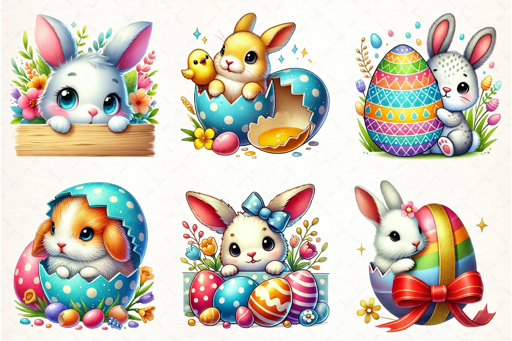 Easter Peeking Bunny Clipart Bundle - CraftNest - Digital Crafting and Art