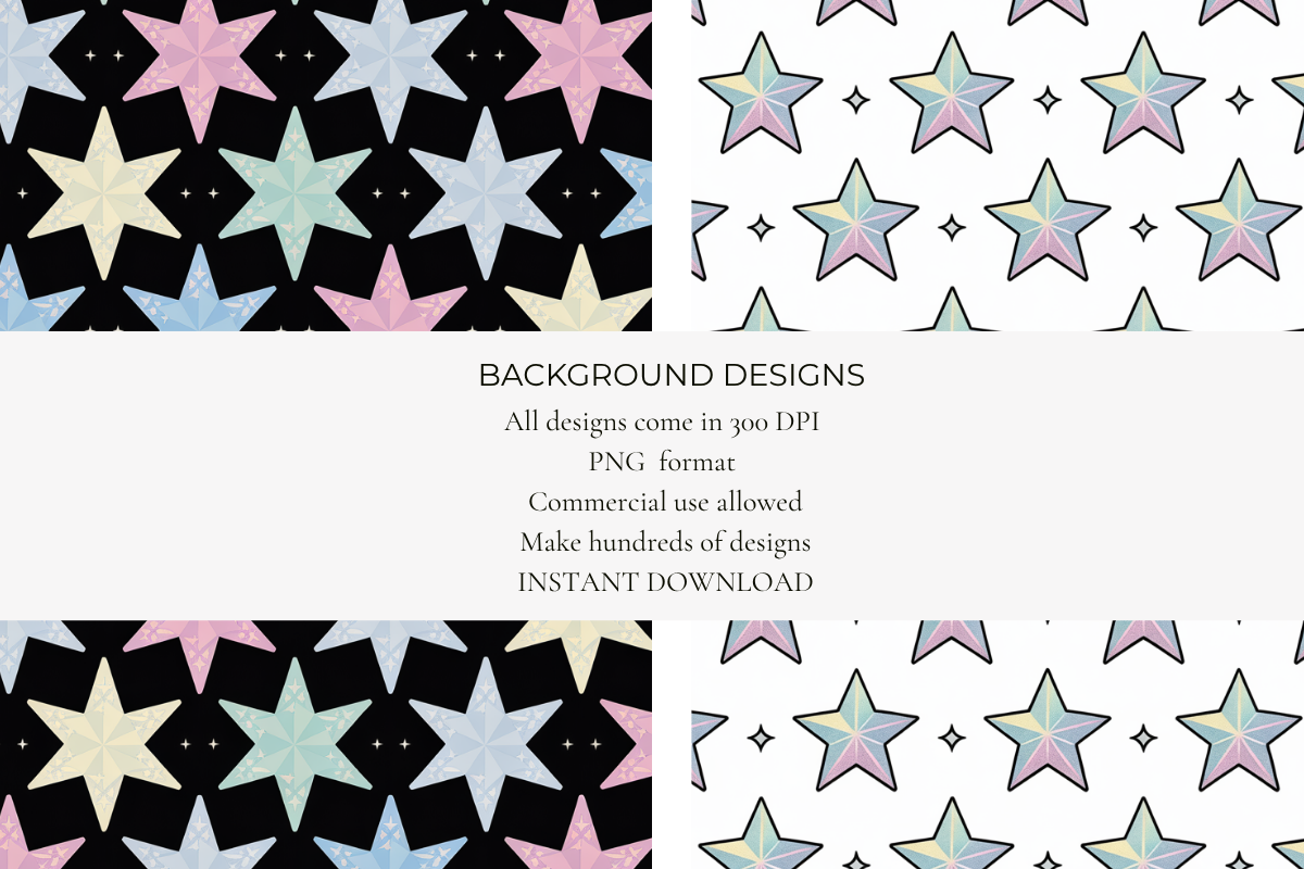 Holographic Stars Seamless Papers
