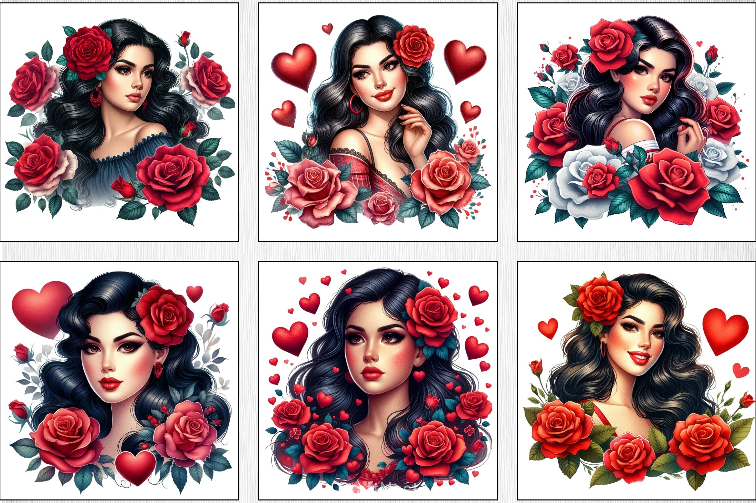 Valentine's Day Girl Clipart Bundle 4 - CraftNest - Digital Crafting and Art