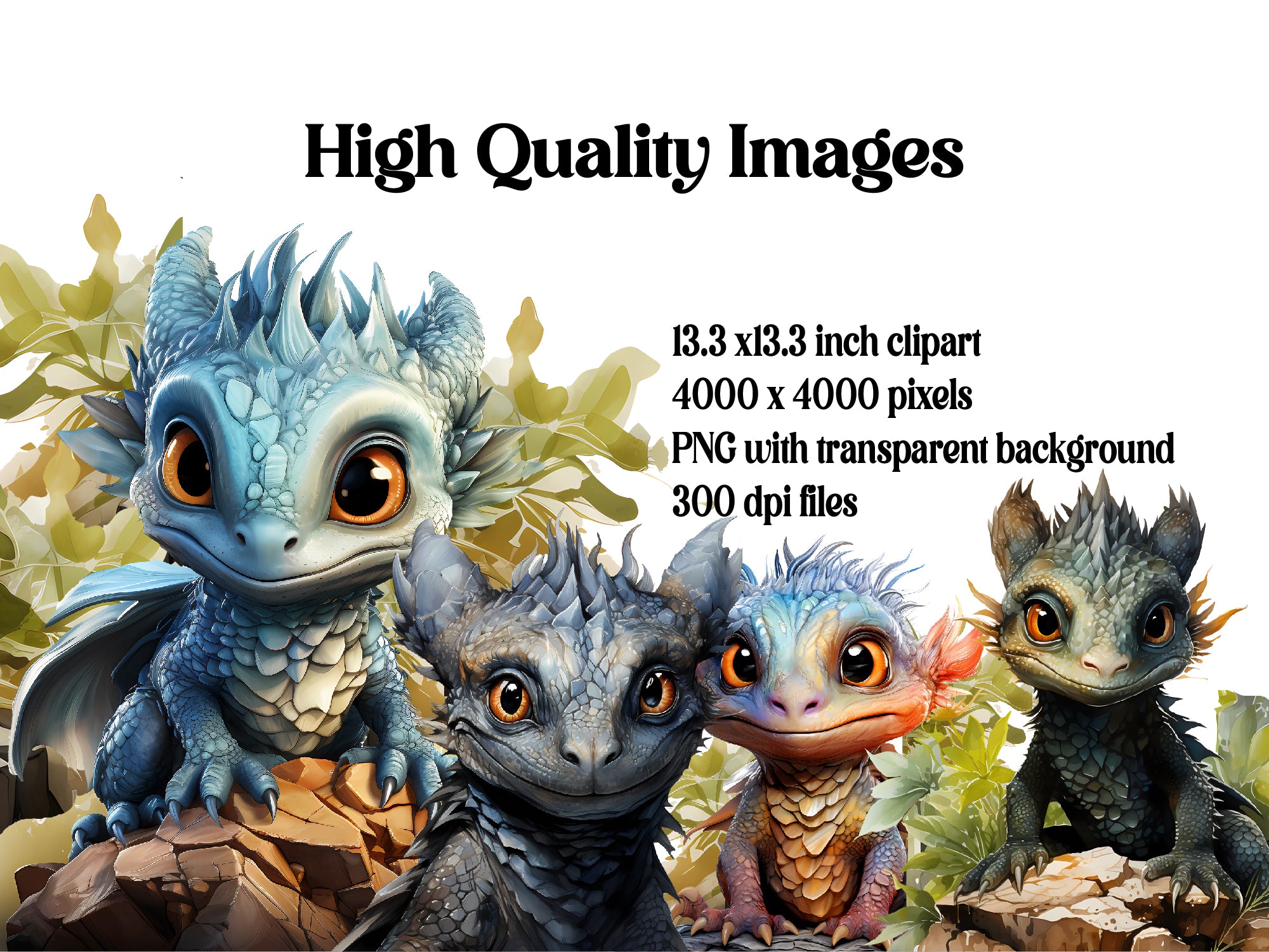 Cute Realistic Dragon Clipart - CraftNest