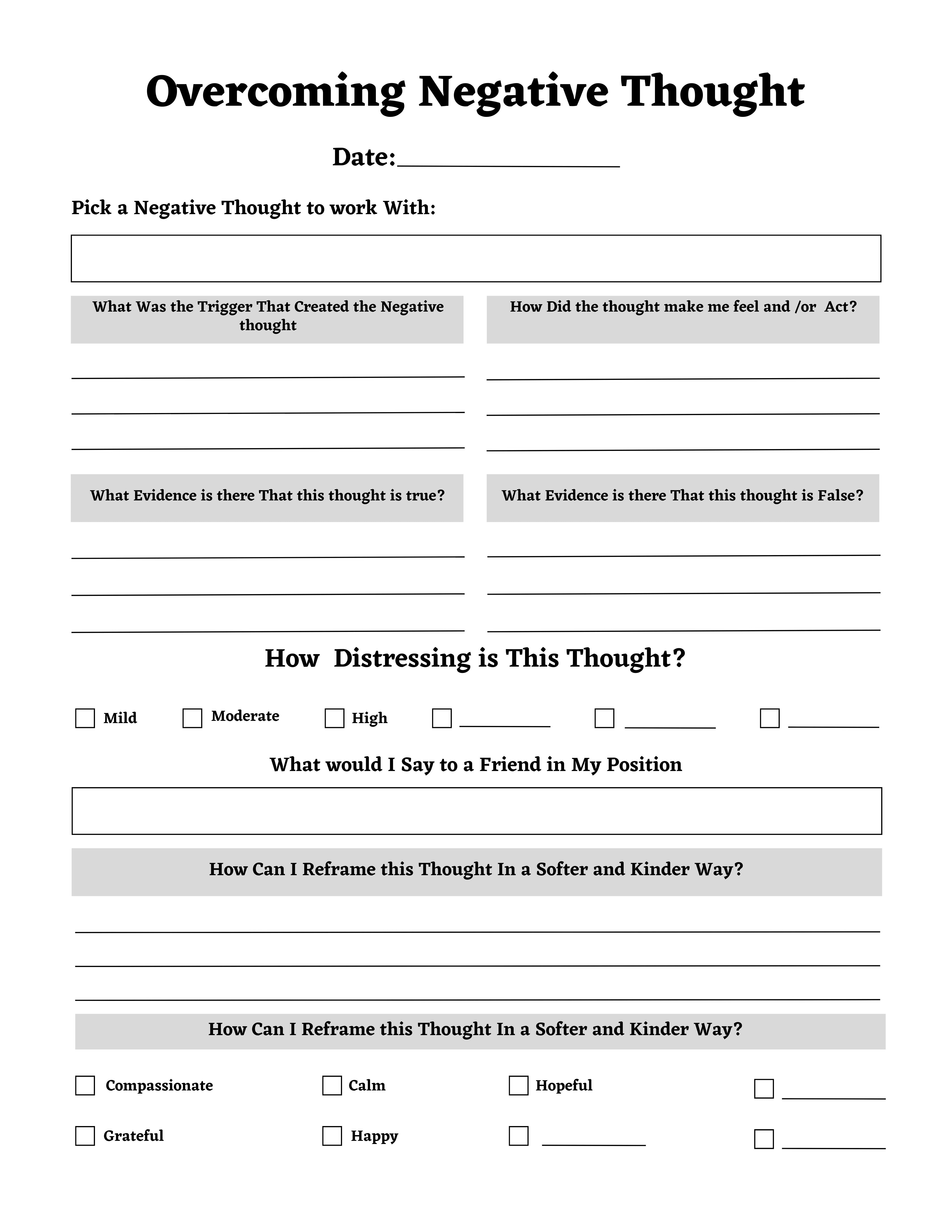 Overcoming Negative Thought KDP Planner