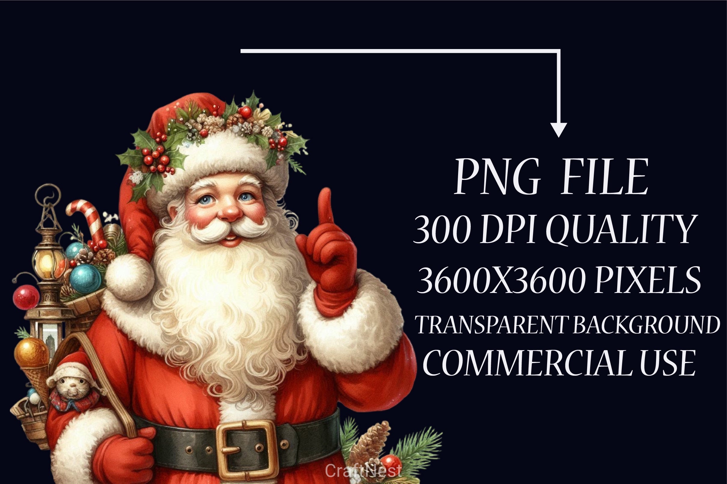 Christmas Retro Santa Clipart Bundle - CraftNest - Digital Crafting and Art