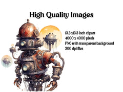 Steampunk Fairy Tale Robots Clipart - CraftNest