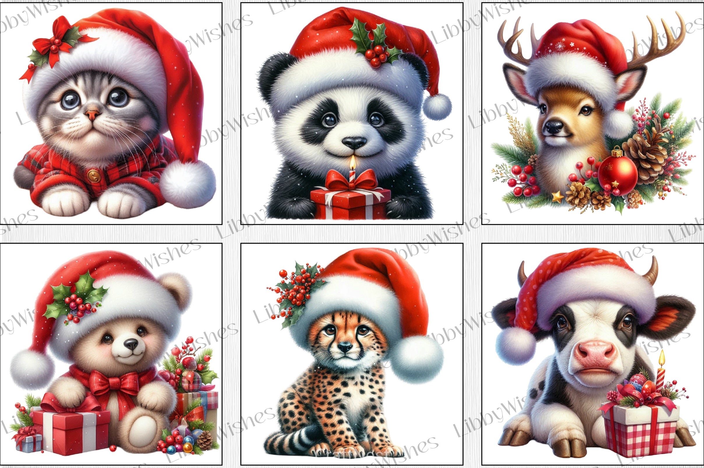 Christmas Animals Clipart Bundle - CraftNest - Digital Crafting and Art