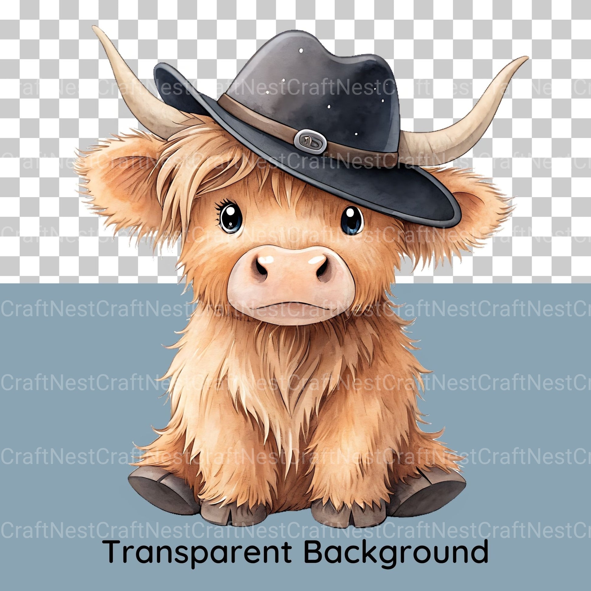 Highland Cow 1 Clipart Bundle - CraftNest - Digital Crafting and Art