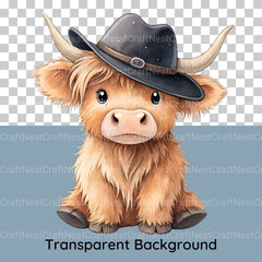 Highland Cow 1 Clipart Bundle - CraftNest - Digital Crafting and Art