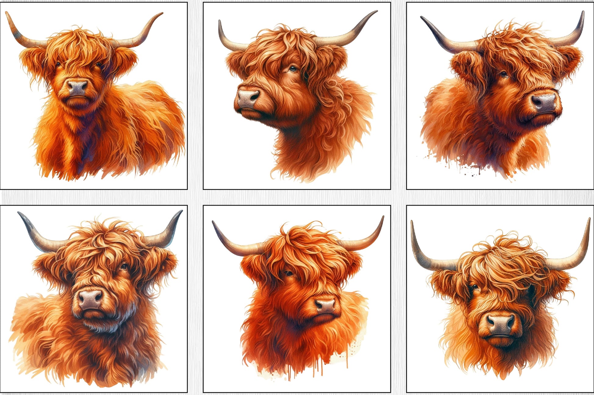 Highland Cow Clipart Bundle - CraftNest - Digital Crafting and Art