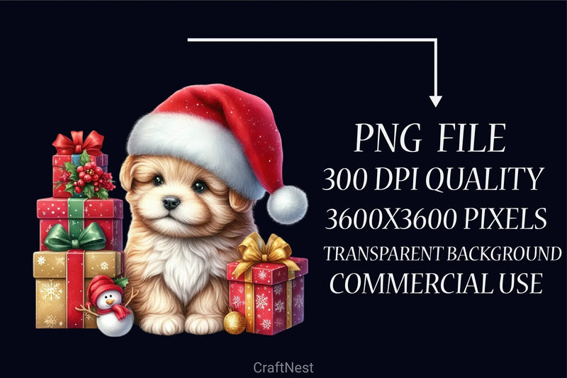 Cute Dog Santa Hat Clipart Bundle - CraftNest - Digital Crafting and Art