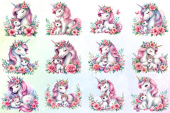 Mother's Day Unicorn Clipart Bundle - CraftNest - Digital Crafting and Art