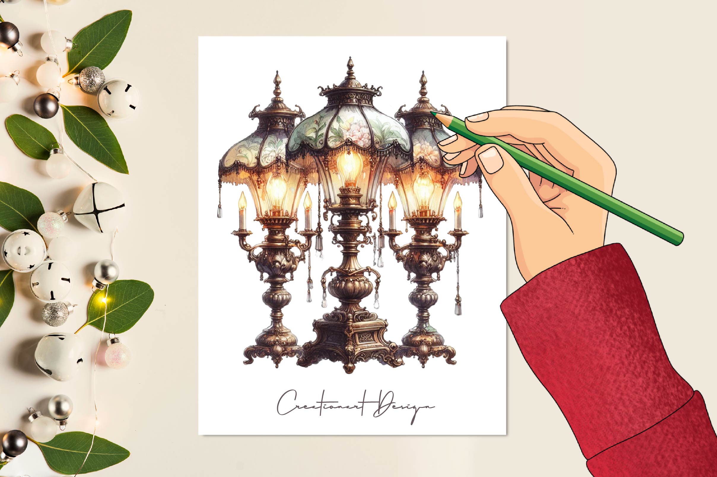 Victorian Lamps Clipart Bundle - CraftNest - Digital Crafting and Art