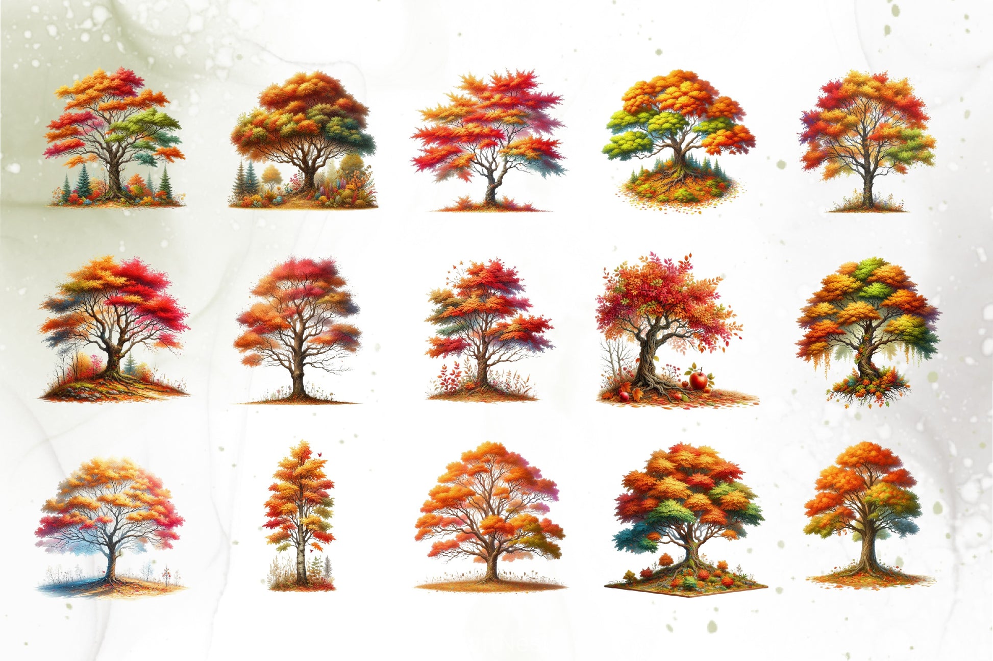 Fall Tree Clipart Bundle - CraftNest - Digital Crafting and Art