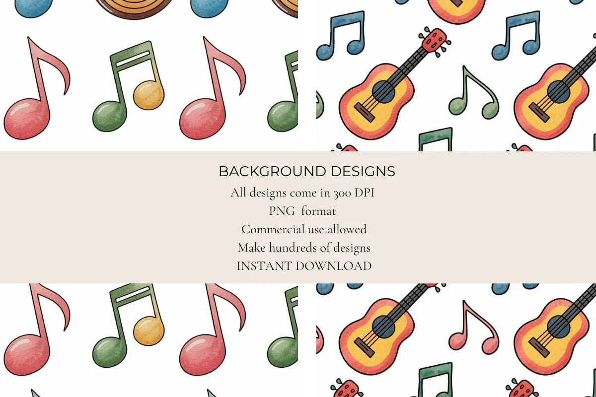 Music Themed Seamless Papers - CraftNest - Digital Crafting and Art