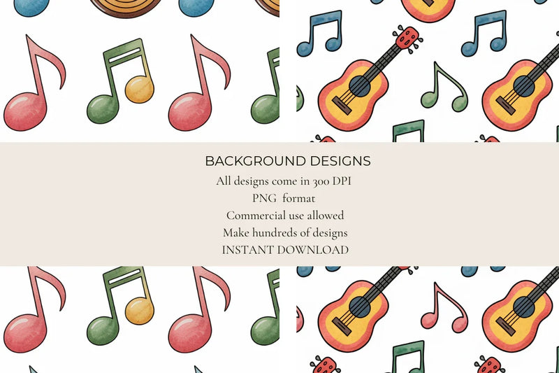 Music Themed Seamless Papers - CraftNest - Digital Crafting and Art