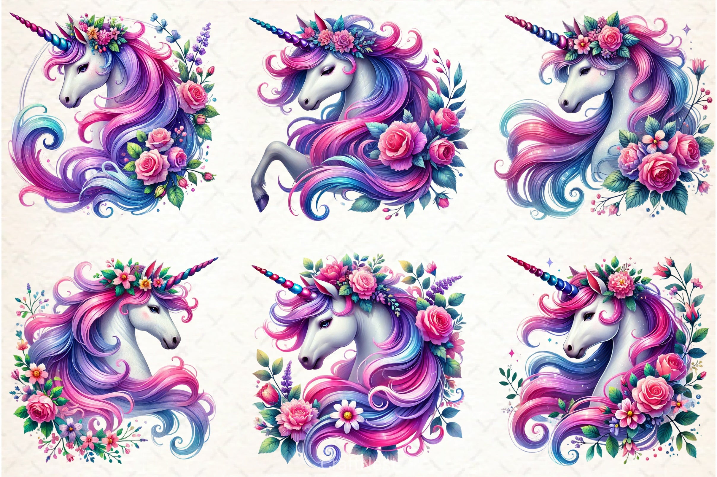 Cute Unicorn Clipart Bundle 5 - CraftNest - Digital Crafting and Art