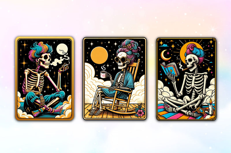 Funny Skeleton Tarot Card Clipart Bundle 2 - CraftNest - Digital Crafting and Art
