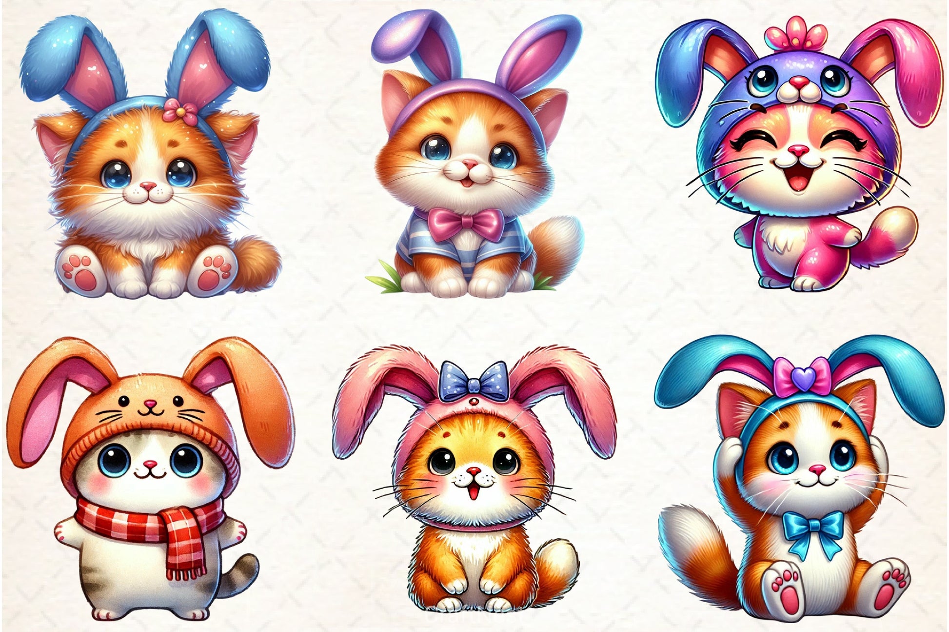 Cute Easter Cat Clipart Bundle - CraftNest - Digital Crafting and Art