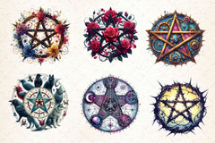 Gothic Pentacles Clipart Bundle - CraftNest - Digital Crafting and Art