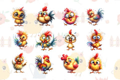 Chicken Chicken Clipart Bundle 6 - CraftNest - Digital Crafting and Art