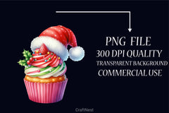 Christmas Cupcakes Clipart Bundle - CraftNest - Digital Crafting and Art