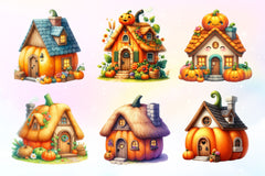 Pumpkin Cottage Clipart Bundle 2 - CraftNest - Digital Crafting and Art