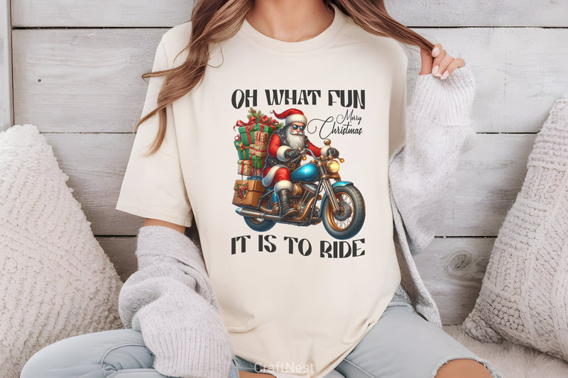 Christmas Biker Santa Clipart Bundle - CraftNest - Digital Crafting and Art