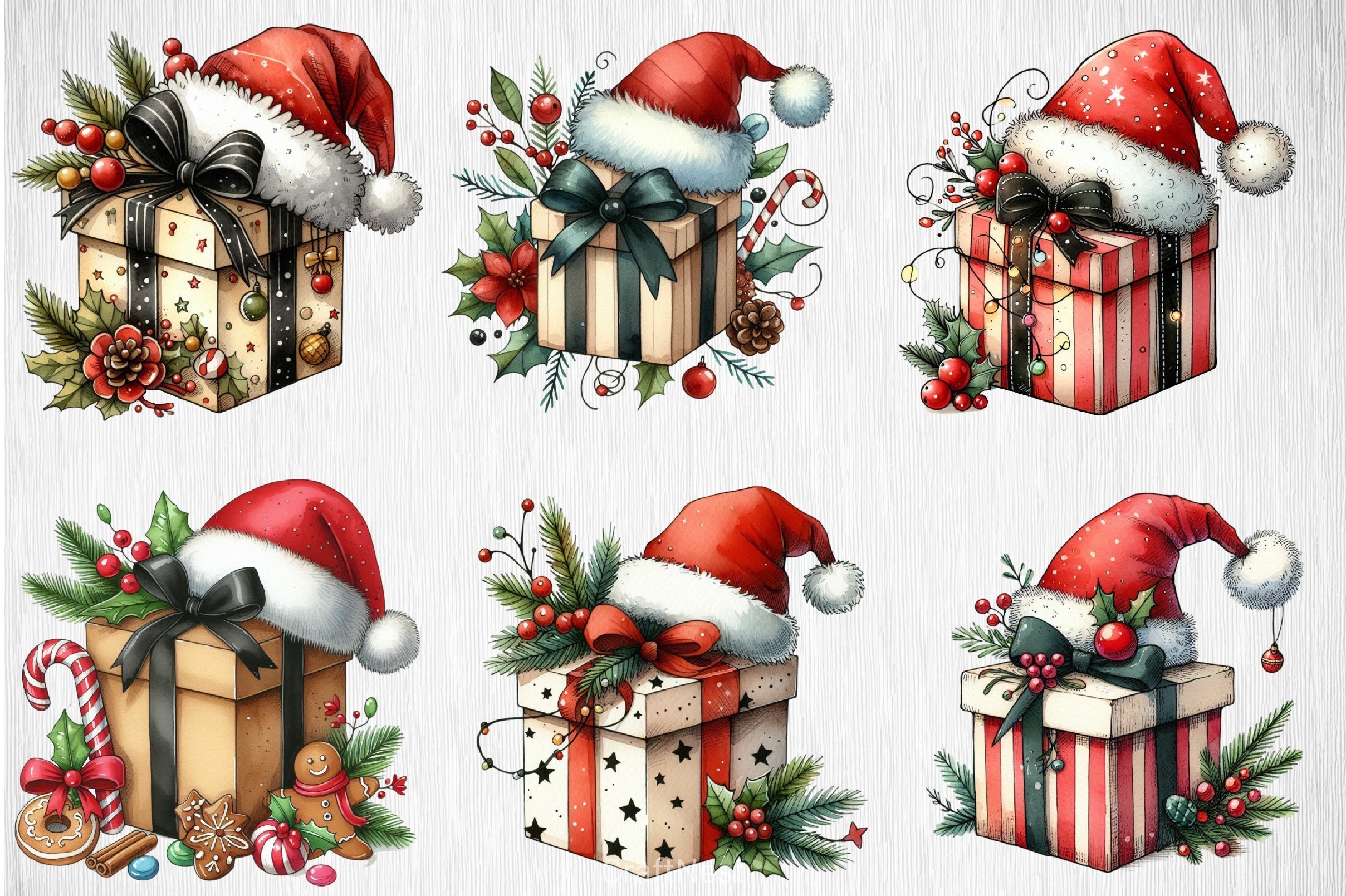 Christmas Gift Box Clipart Bundle - CraftNest - Digital Crafting and Art